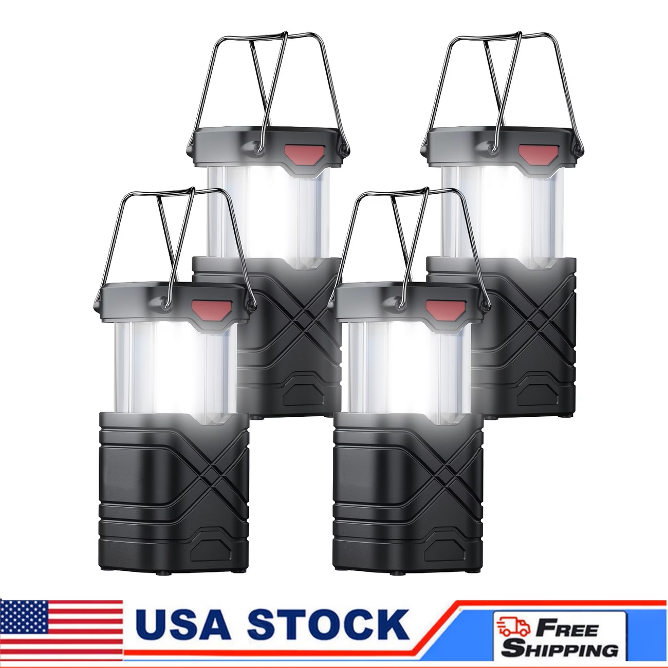 Solar Lantern Camping Collapsible - Solar Camping Lantern 2/4-Pack, Rechargeable LED