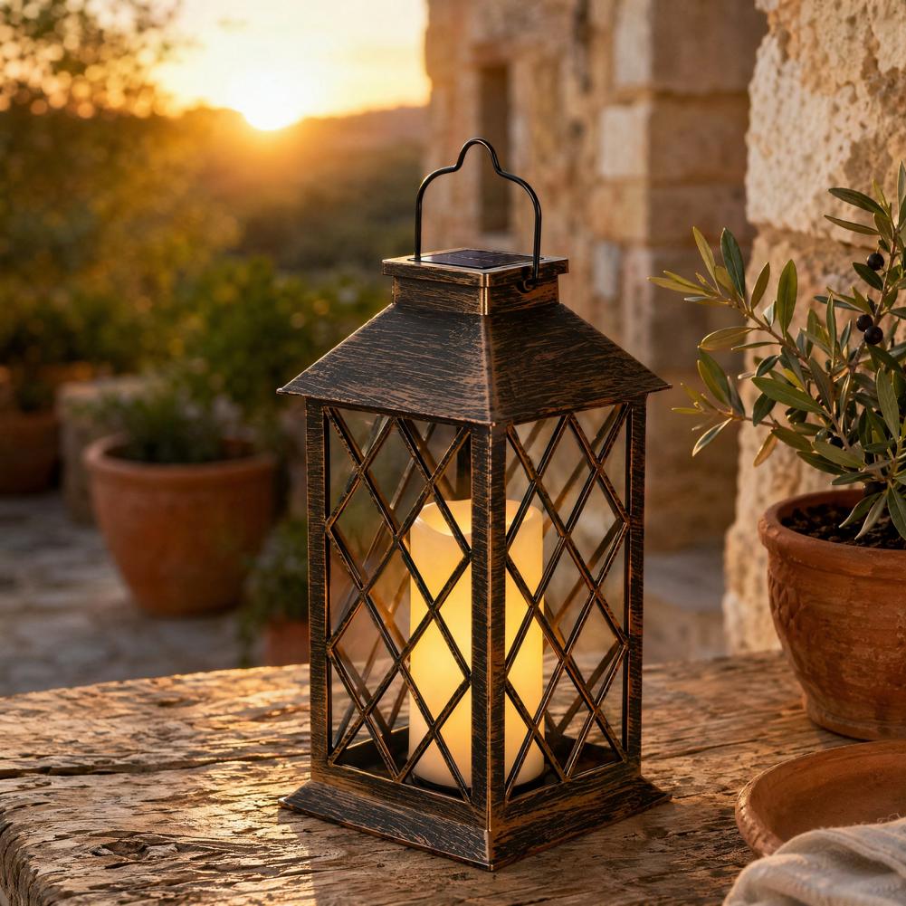 Solar Garden Light Outdoor Waterproof - Retro Solar Lantern, Outdoor Solar Candle