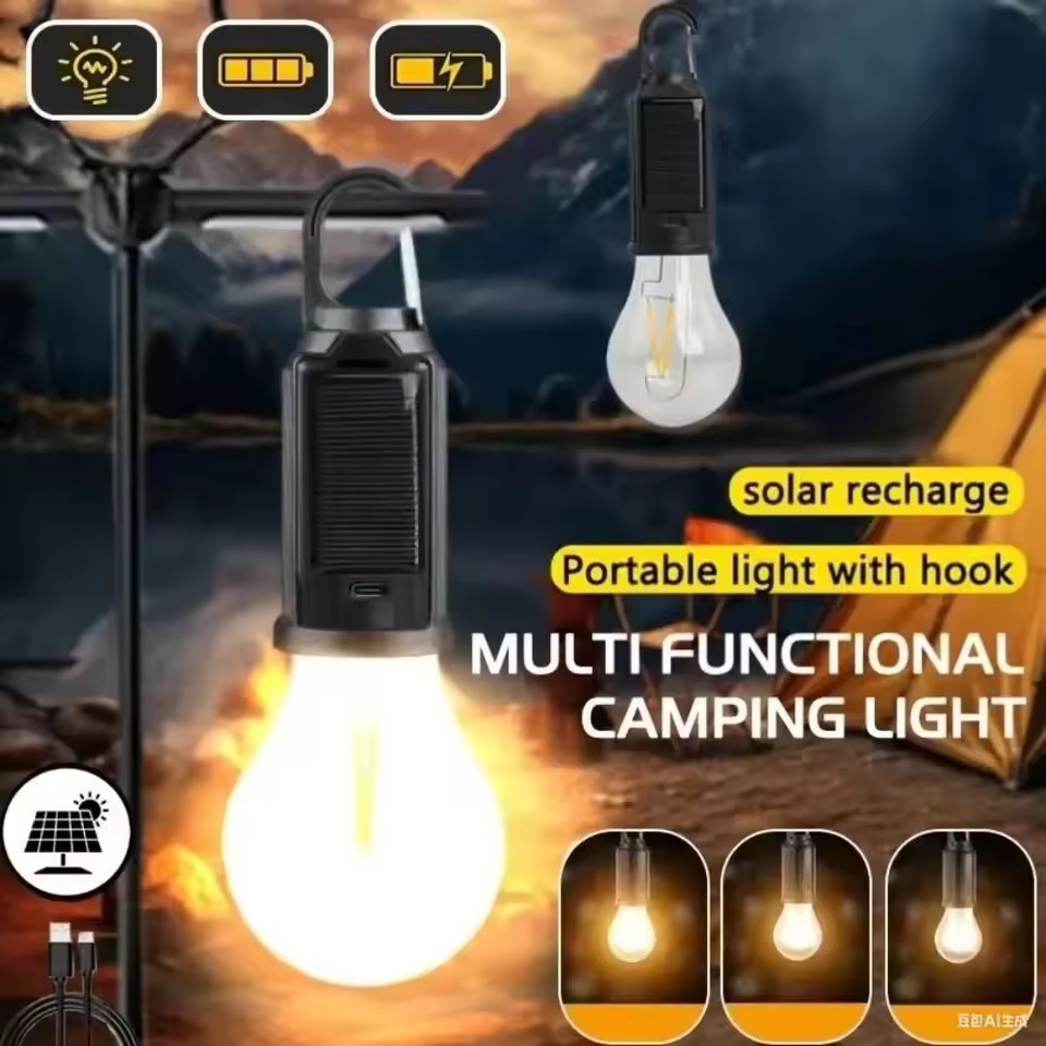 Solar Lantern Camping Collapsible - Solar Light Bulbs Outdoor Portable Waterproof