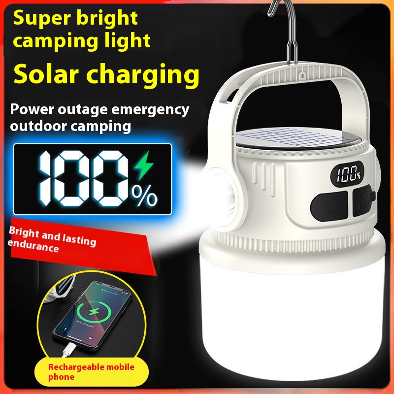Solar Lantern Camping Collapsible - LED Solar Bulb Light Rechargeable Portable