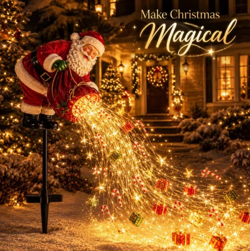 Solar Ground Light Driveway - Solar Santa's Magic Pour Garden Stake