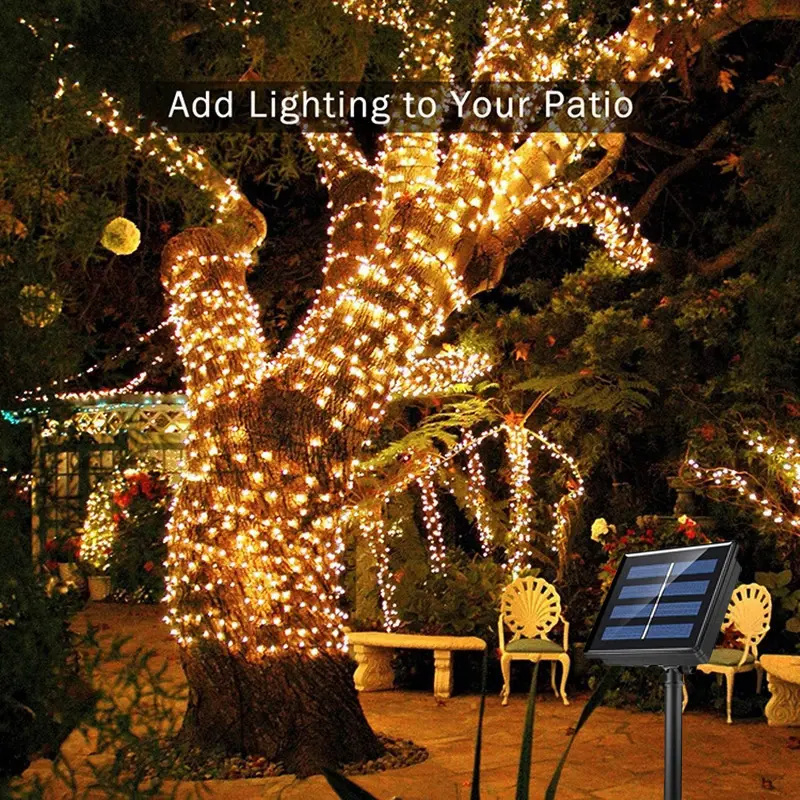 Solar String Lights Outdoor 20M - 200LED Outdoor Solar Light String for