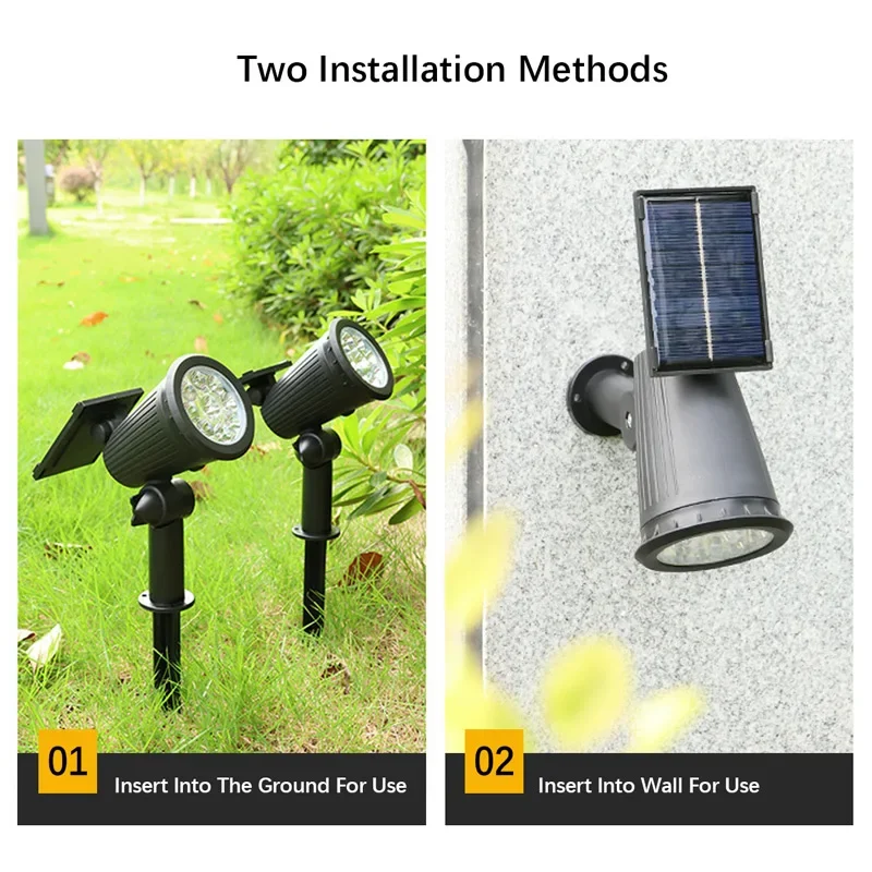 9 LED Solar Spotlights Outdoor - Solar Garden Spotlight Rgb ulasan dan harga
