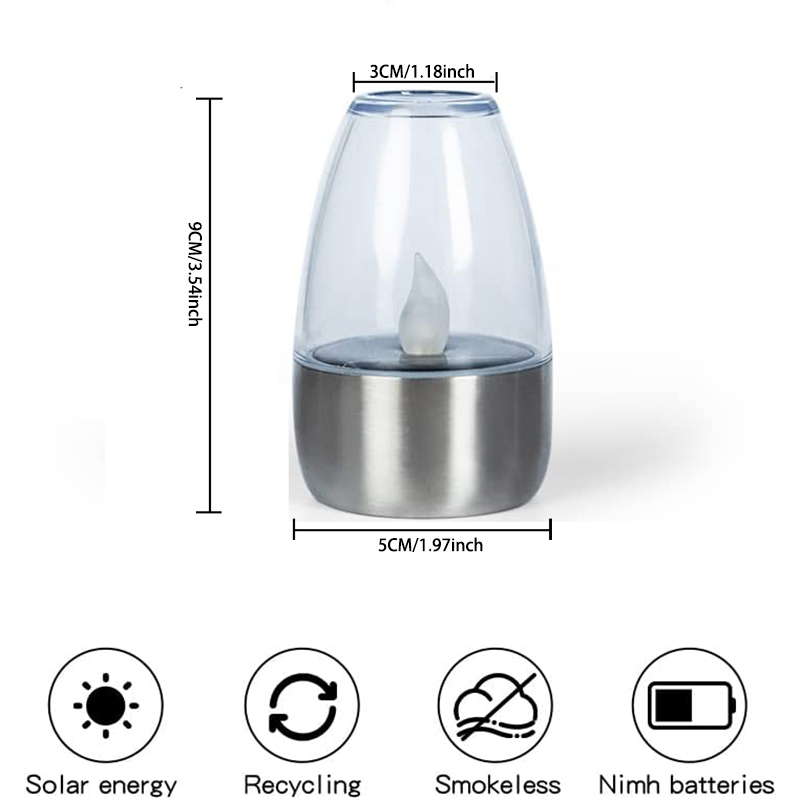 [6 Pack] Solar LED Flameless C - Solar Garden Light Dusk To Dawn ulasan dan harga
