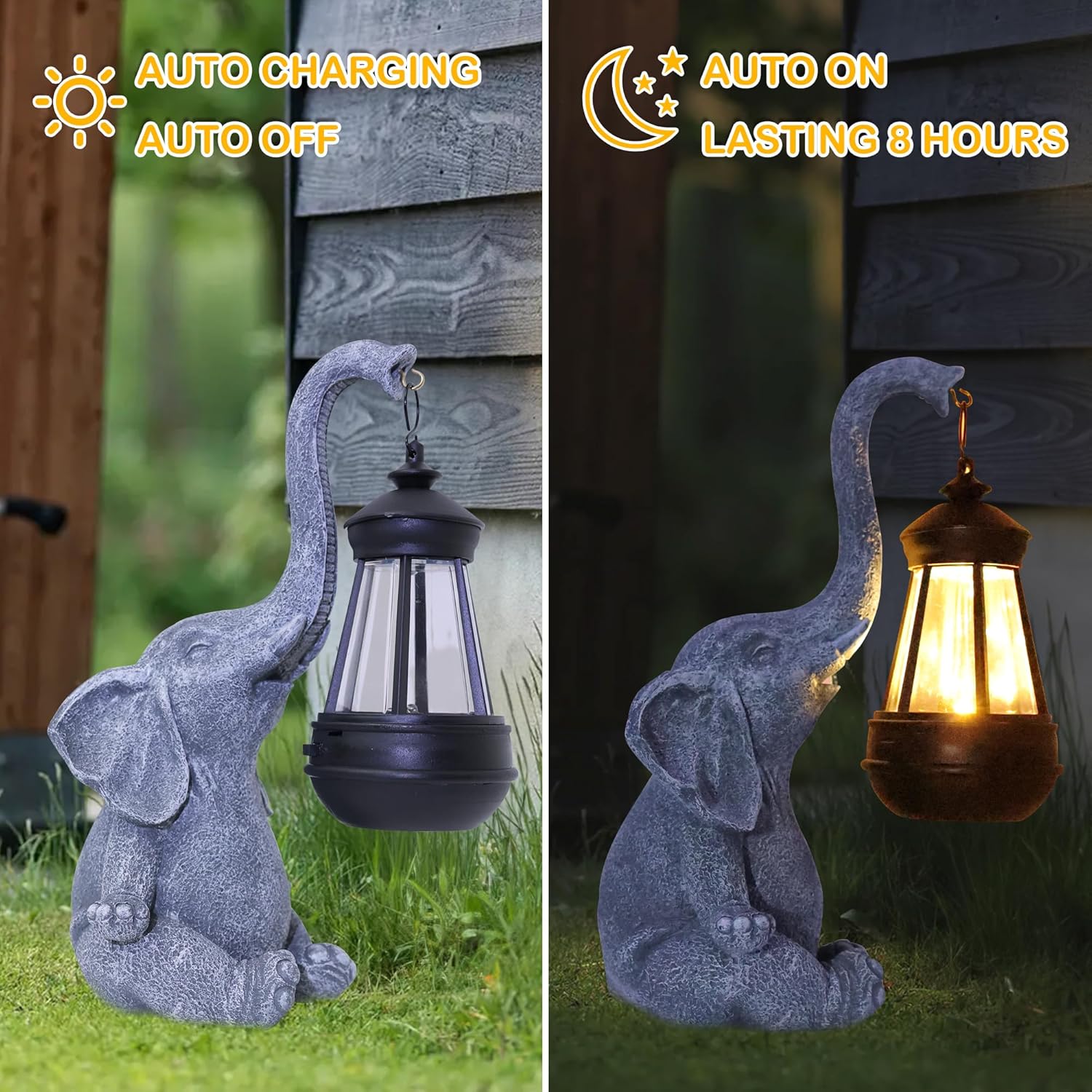 1PC Resin Elephant Garden Stat - Solar Ground Light Driveway ulasan dan harga