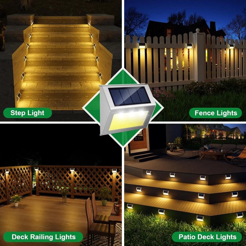 3LED Solar Power Fence Lights  - Solar Wall Light Fence Lamp ulasan dan harga
