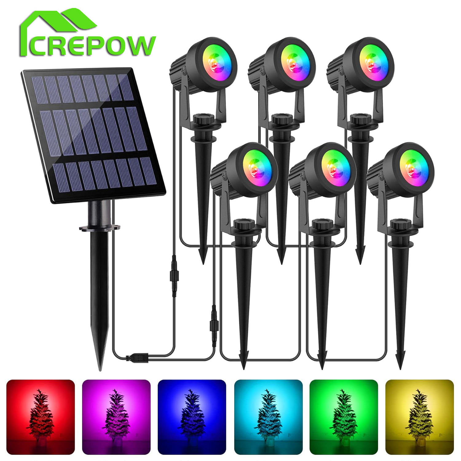 1/2/4/6 LEDS RGB Solar Spotlig - Solar Garden Spotlight Rgb ulasan dan harga