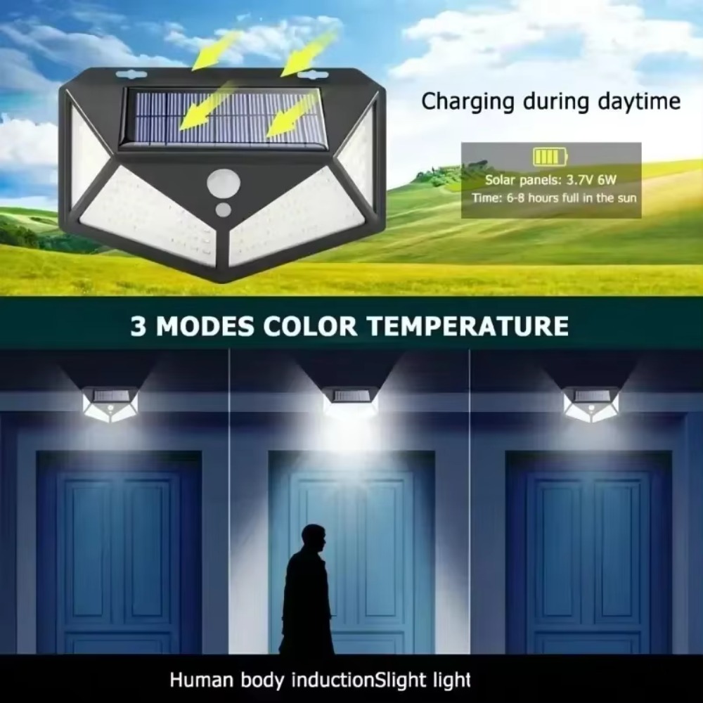 Solar Powered 100 LED Motion S - Solar Wall Light Fence Lamp ulasan dan harga