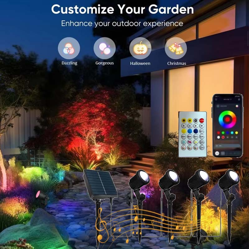 3000K/RGB Solar LED Light Outd - Solar Garden Spotlight Rgb ulasan dan harga