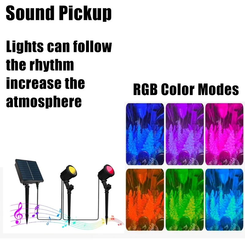 3000K/RGB Solar LED Light Outd - Solar Garden Spotlight Rgb ulasan dan harga