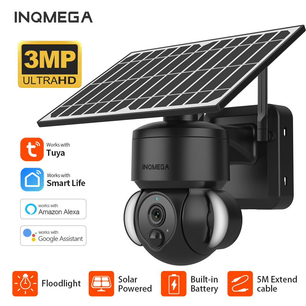 INQMEGA 3MP TUYA Solar Surveil - Solar Security Camera Light ulasan dan harga