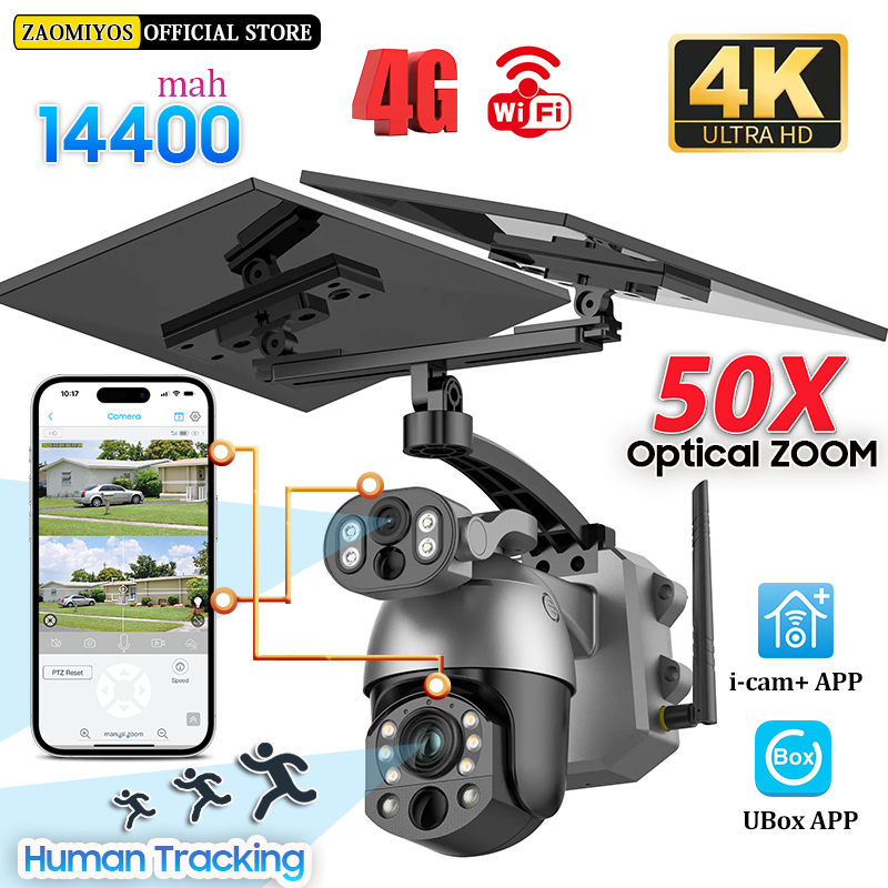 4K 50X ZOOM 10MP Solar Camera  - Solar Security Camera Light ulasan dan harga