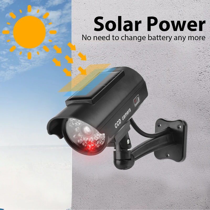 Solar Powered Dummy Security C - Solar Security Camera Light ulasan dan harga
