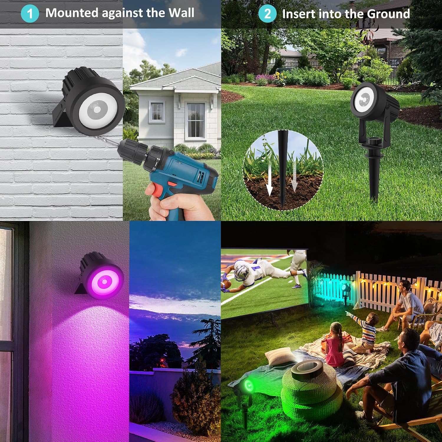 RGB Solar Spotlight  IP65 Wate - Solar Garden Spotlight Rgb ulasan dan harga