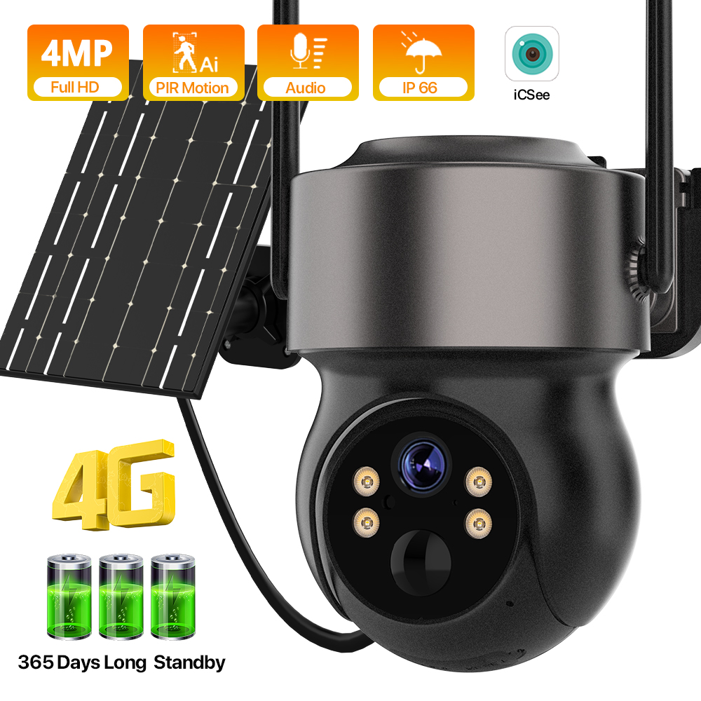 4MP 4G SIM Solar Battery Power - Solar Security Camera Light ulasan dan harga