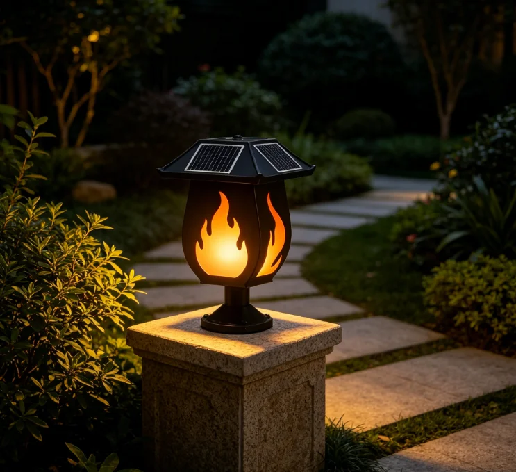 Solar Column Headlights Simula - Solar Garden Light Outdoor Waterproof ulasan dan harga