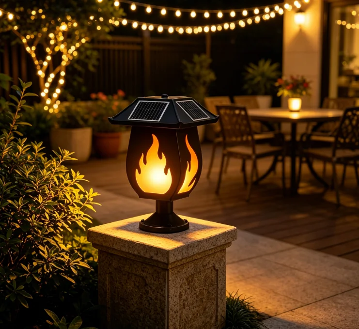 Solar Column Headlights Simula - Solar Garden Light Outdoor Waterproof ulasan dan harga