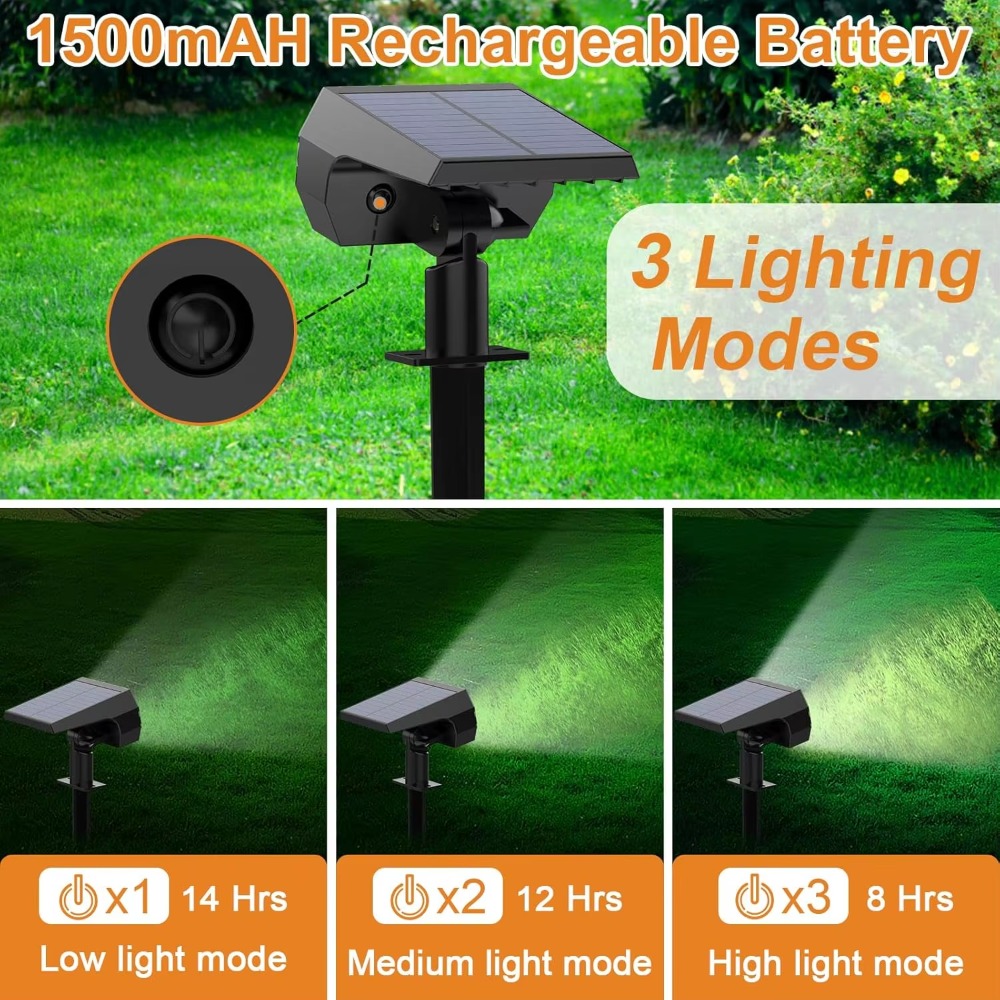 52 LED Solar Spot Lights Outdo - Solar Garden Spotlight Rgb ulasan dan harga