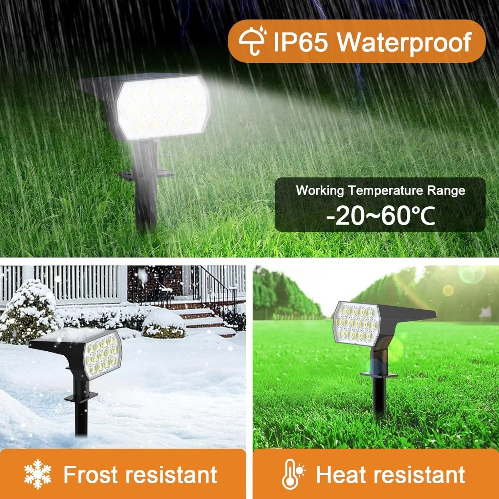 52 LED Solar Spot Lights Outdo - Solar Garden Spotlight Rgb ulasan dan harga