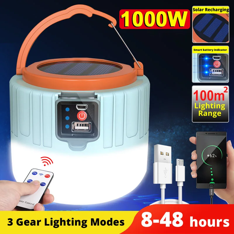 1000W Solar LED Camping Light  - Solar Lantern Camping Collapsible ulasan dan harga