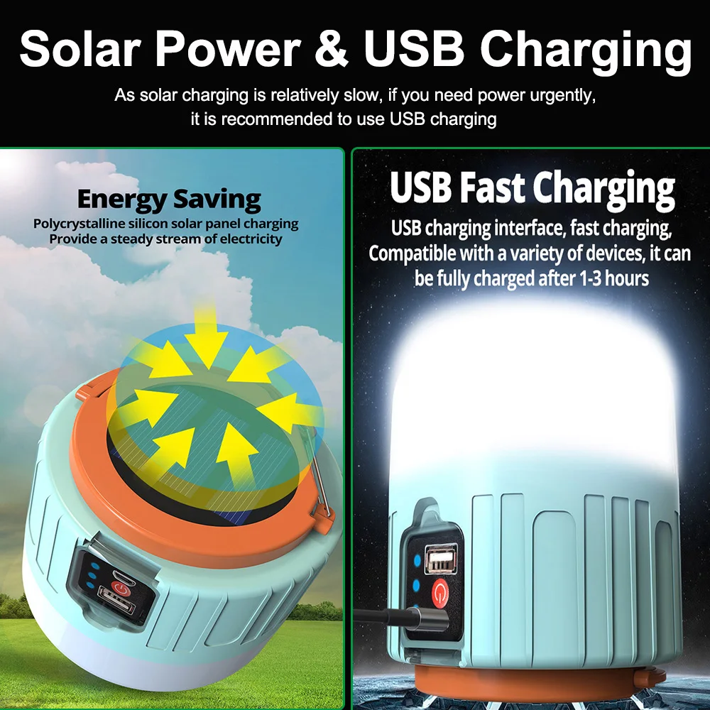 1000W Solar LED Camping Light  - Solar Lantern Camping Collapsible ulasan dan harga