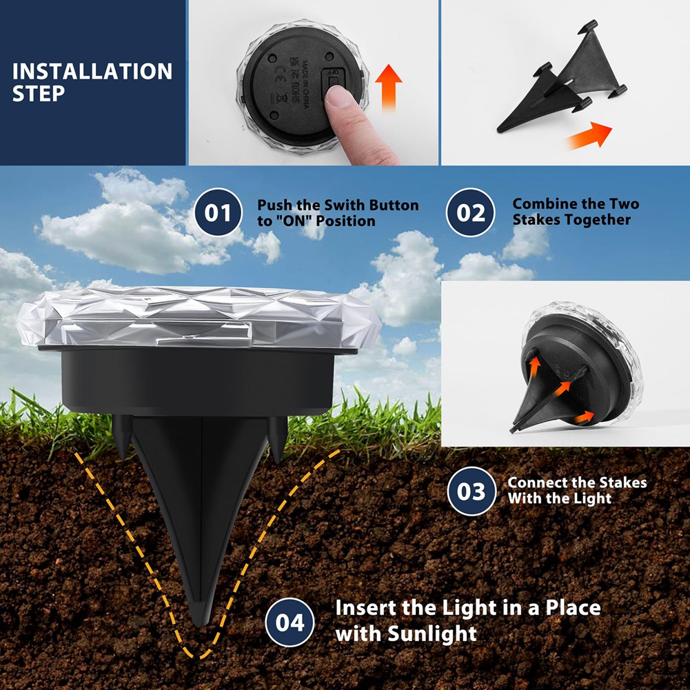 ABRW-Solar Ground Lights 8-Pac - Solar Pathway Lights 8 Pack ulasan dan harga
