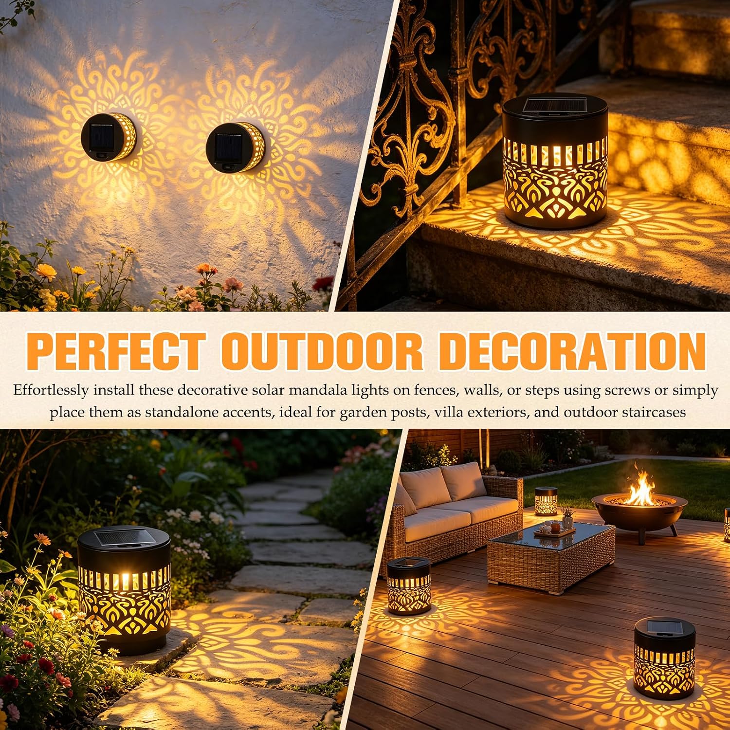 LED Solar Mandala Wall Lights  - Solar Wall Light Fence Lamp ulasan dan harga