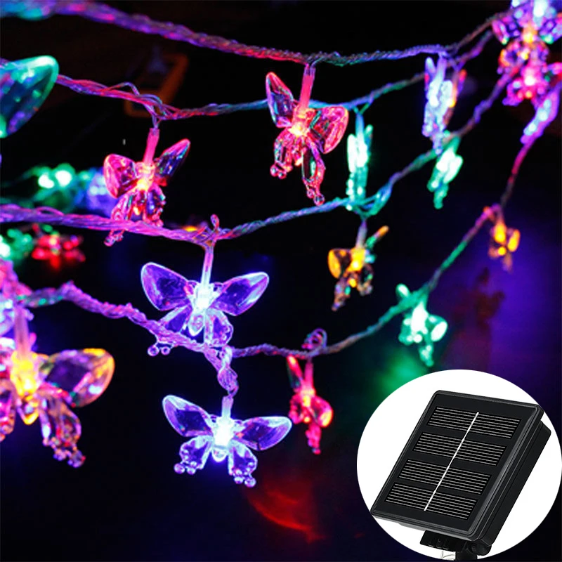 Crystal Butterfly Outdoor Sola - Solar String Lights Outdoor 20M ulasan dan harga