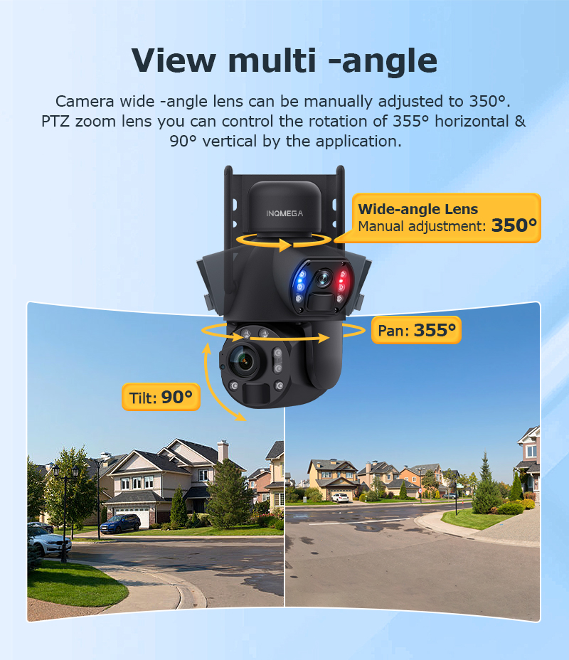 INQMEGA 6K 12MP 60X Zoom 4G So - Solar Security Camera Light ulasan dan harga