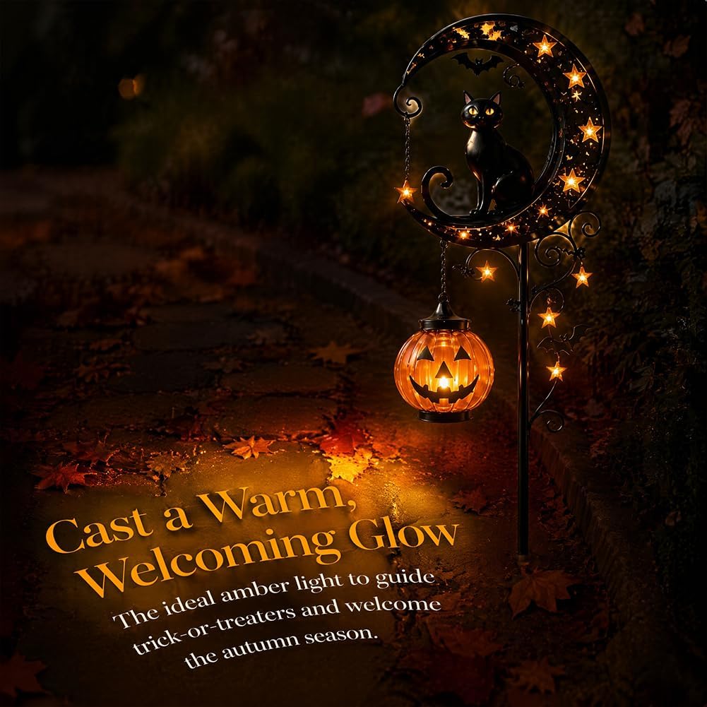 Solar Halloween Black Cat & Pu - Solar Ground Light Driveway ulasan dan harga