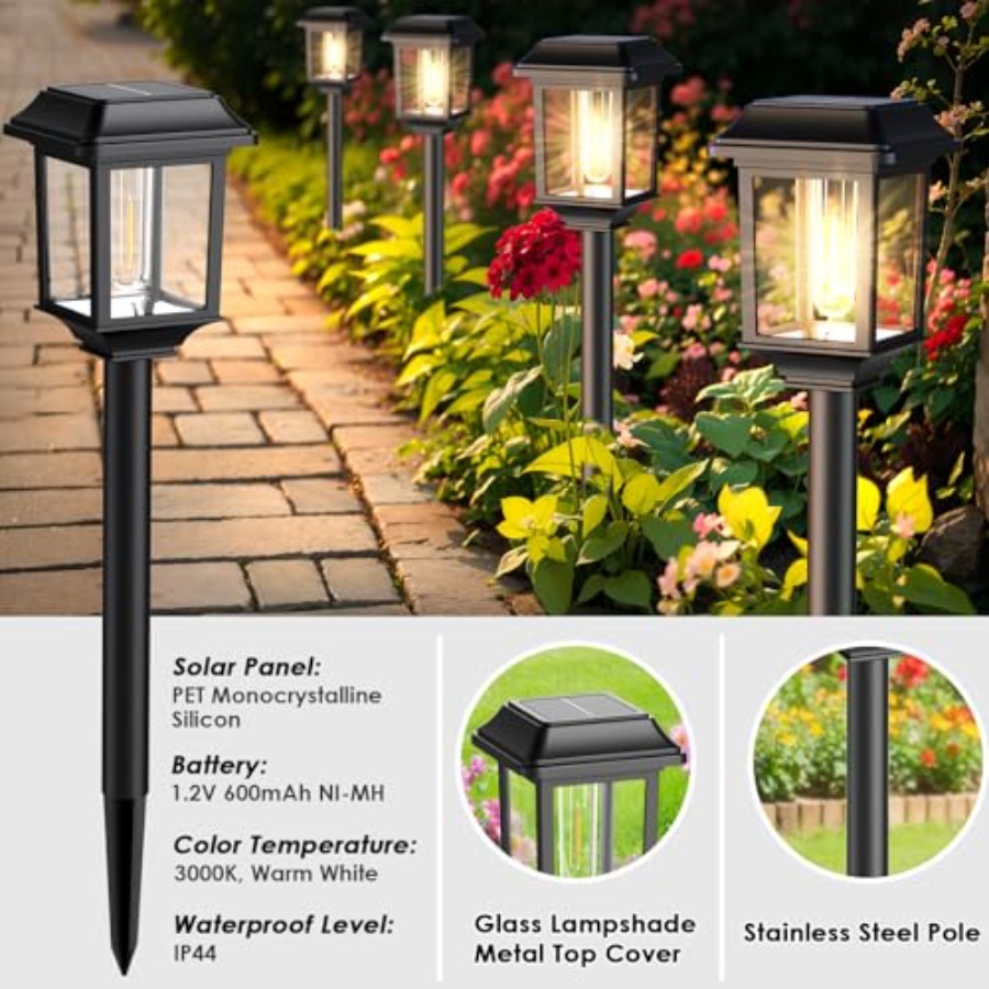 Solar Outdoor Lights Waterproo - Solar Pathway Lights 8 Pack ulasan dan harga