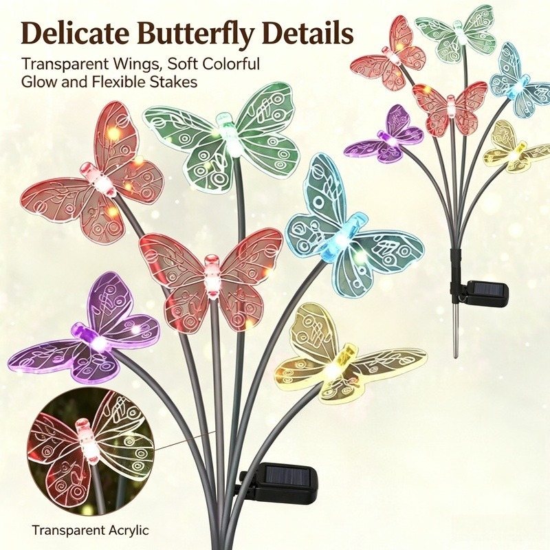 Solar Powered Butterfly Lights - Solar Garden Light Outdoor Waterproof ulasan dan harga