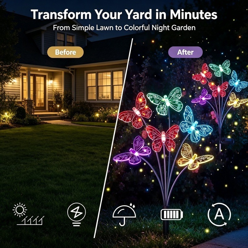 Solar Powered Butterfly Lights - Solar Garden Light Outdoor Waterproof ulasan dan harga