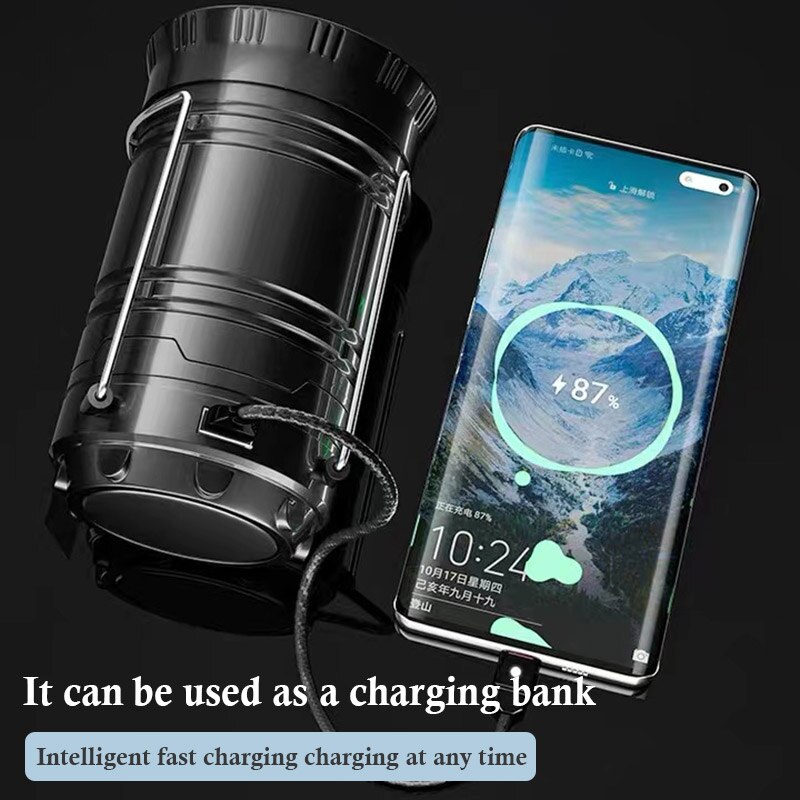 Rechargeable Solar Power LED T - Solar Lantern Camping Collapsible ulasan dan harga