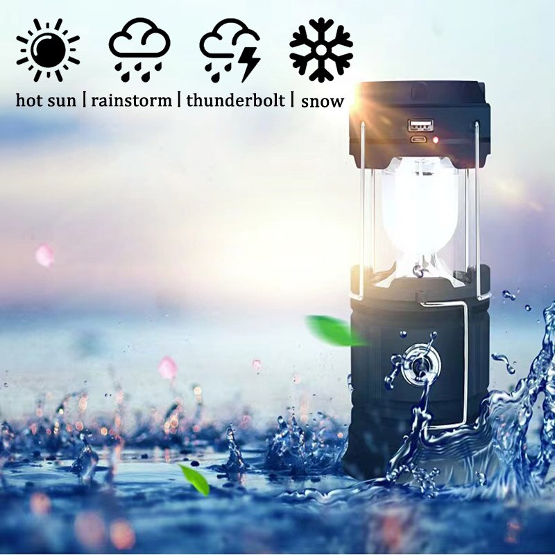Rechargeable Solar Power LED T - Solar Lantern Camping Collapsible ulasan dan harga