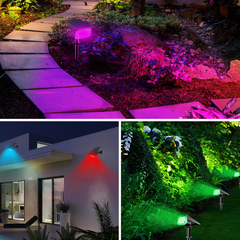 New Lawn Solar Lamps LED Water - Solar Garden Spotlight Rgb ulasan dan harga