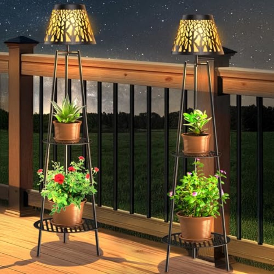 2 Pack Outdoor Solar Floor Lam - Solar Garden Light Outdoor Waterproof ulasan dan harga