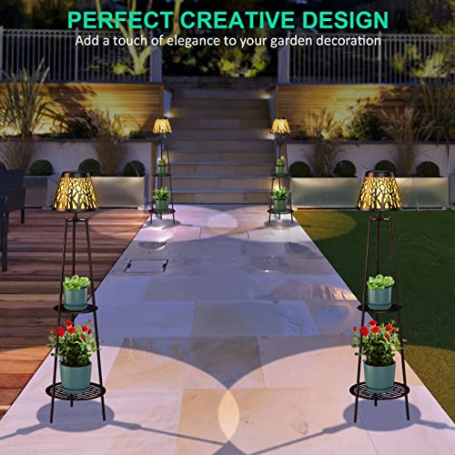2 Pack Outdoor Solar Floor Lam - Solar Garden Light Outdoor Waterproof ulasan dan harga