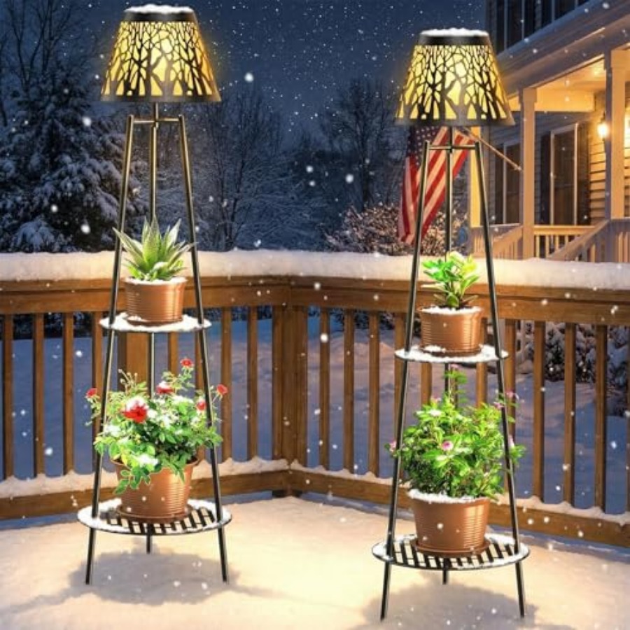 2 Pack Outdoor Solar Floor Lam - Solar Garden Light Outdoor Waterproof ulasan dan harga