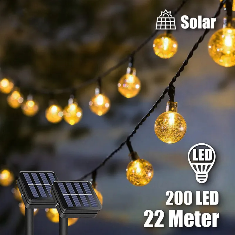 NEW 200 LEDs Solar Fairy Strin - Solar String Lights Outdoor 20M ulasan dan harga