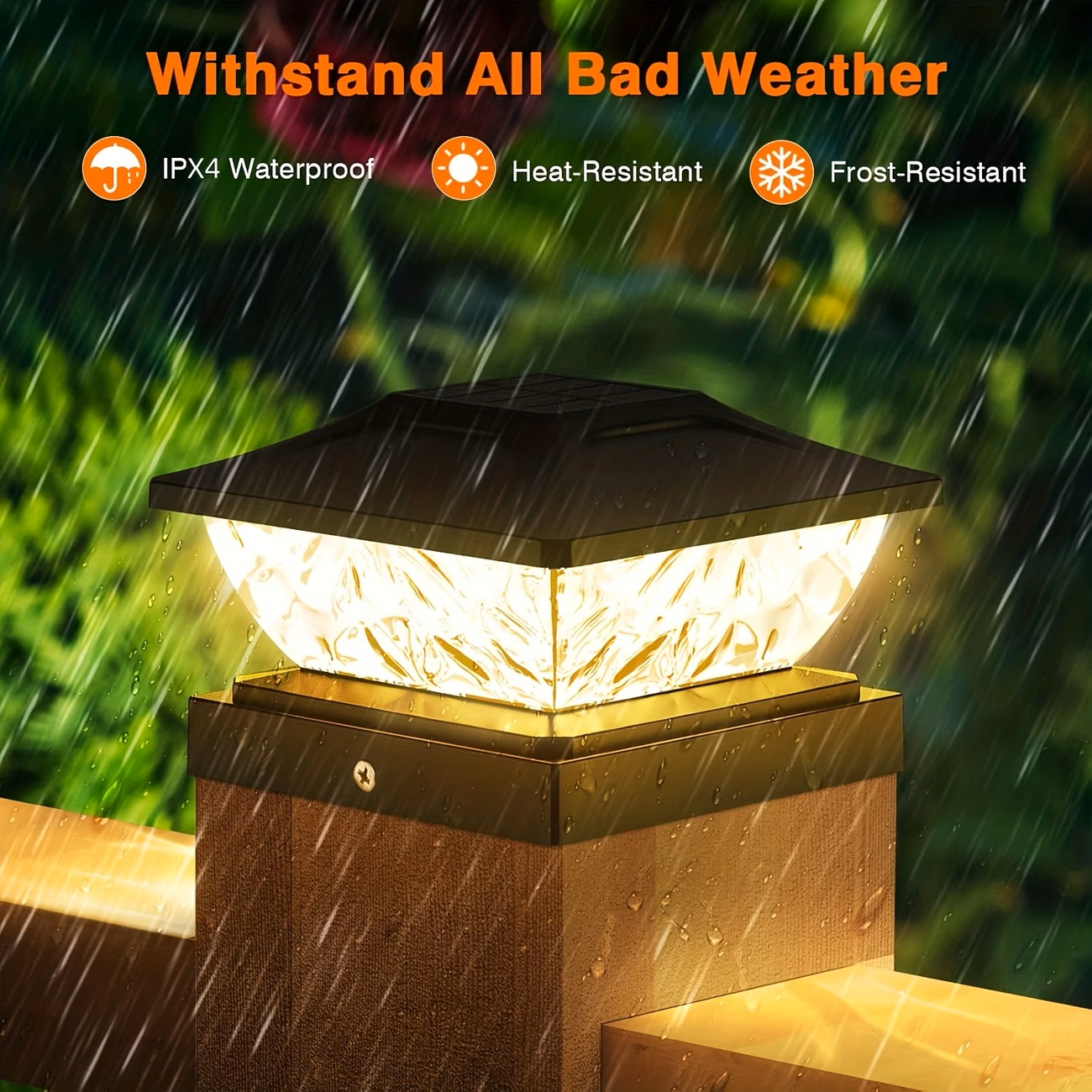 Outdoor Waterproof Villa Gate  - Solar Post Cap Light 4X4 ulasan dan harga