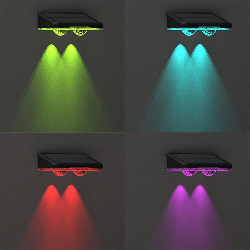 B84B-Outdoor LED RGB Solar Wal - Solar Wall Light Fence Lamp ulasan dan harga
