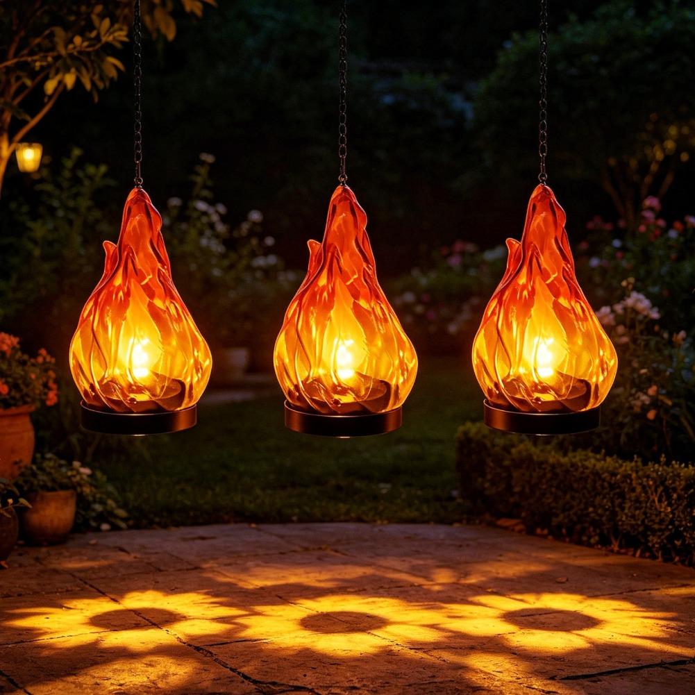 Solar Flame Hanging Lantern Li - Solar Garden Light Outdoor Waterproof ulasan dan harga