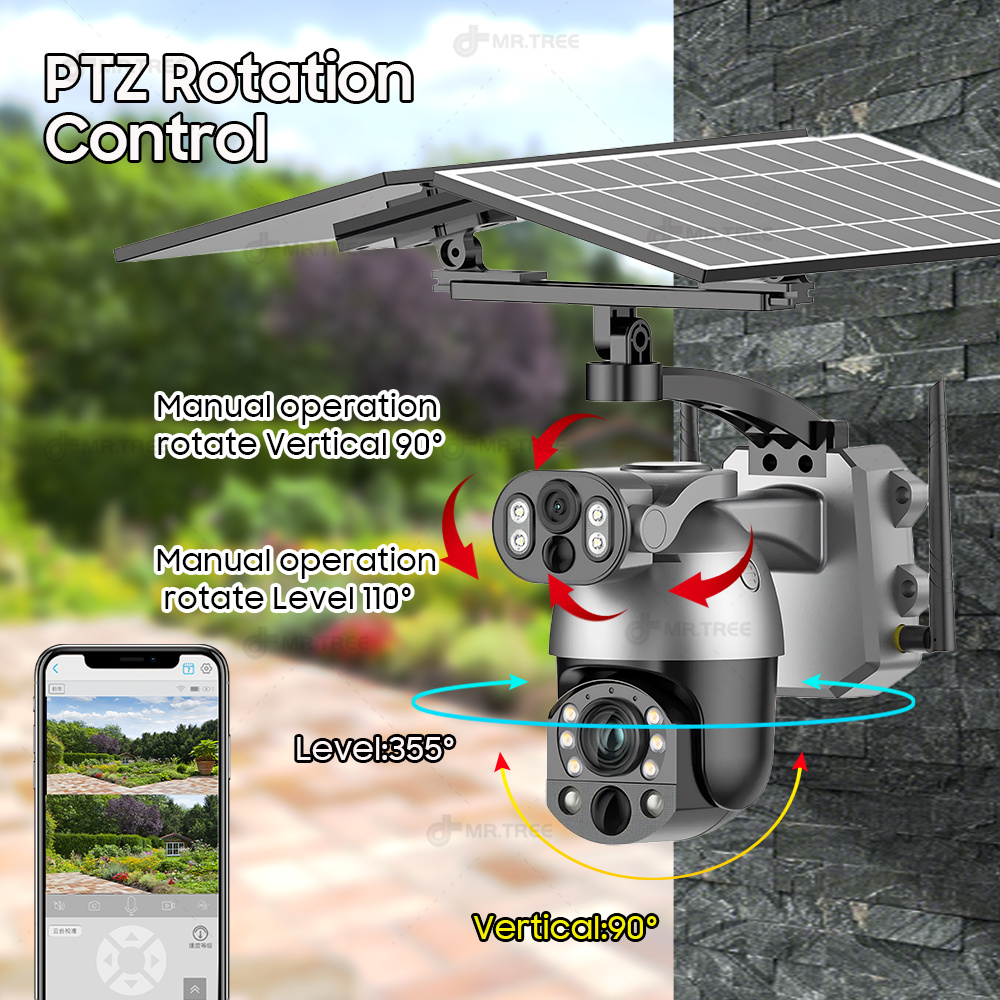 4K 50X Optical Zoom Dual Lens  - Solar Security Camera Light ulasan dan harga