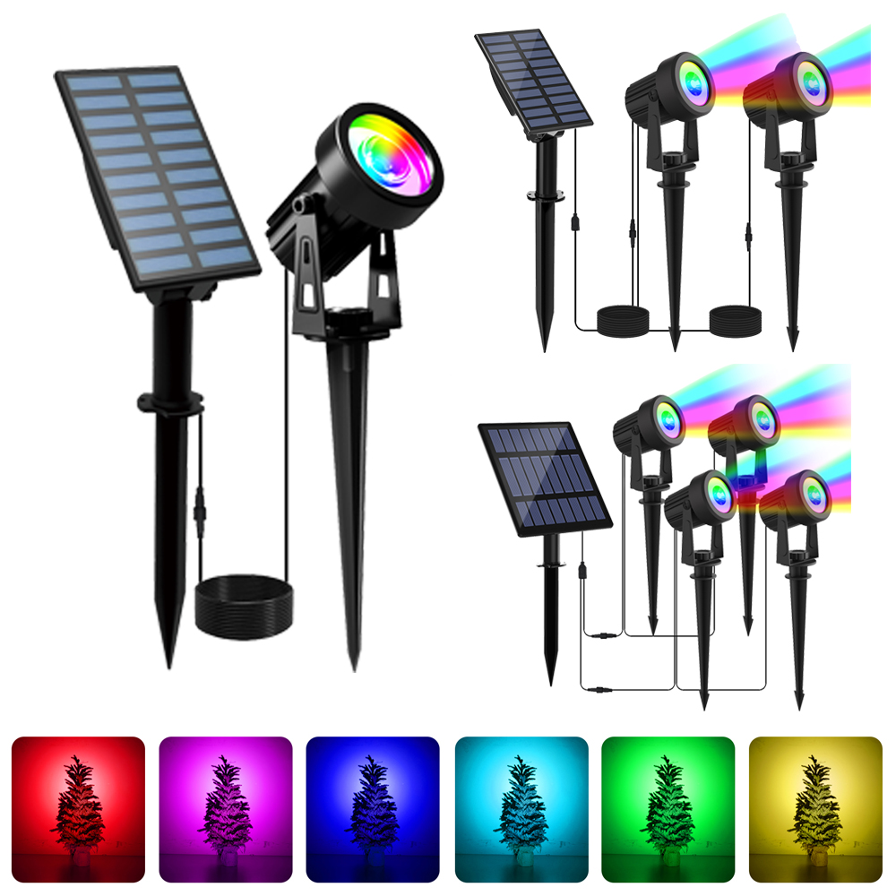 1/2/4 Lights RGB Solar LED Lig - Solar Garden Spotlight Rgb ulasan dan harga