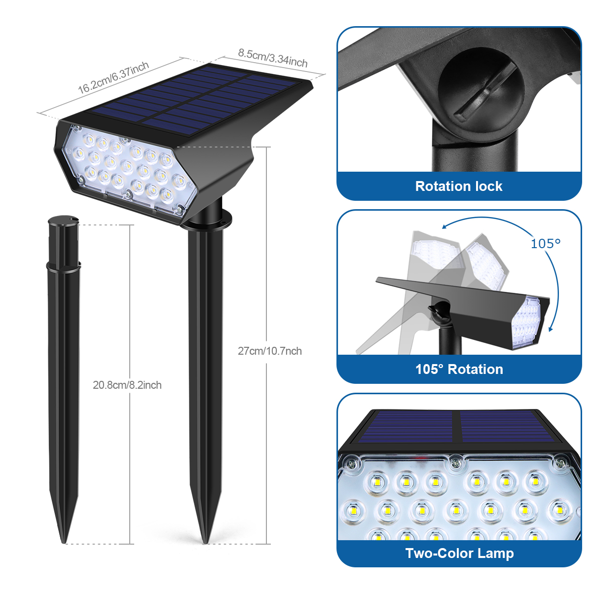 Solar Rechargeable LED Lawn Li - Solar Garden Light Dusk To Dawn ulasan dan harga