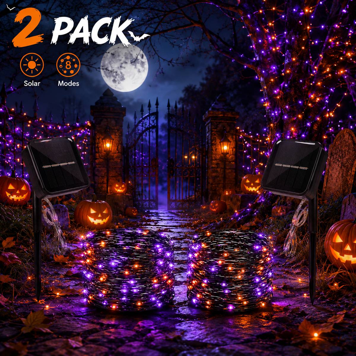 2 Pack Halloween Solar Powered - Solar Pathway Lights 8 Pack ulasan dan harga