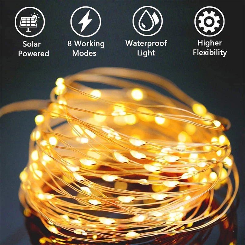 7M 12M 17M 22M LED Solar Fairy - Solar String Lights Outdoor 20M ulasan dan harga