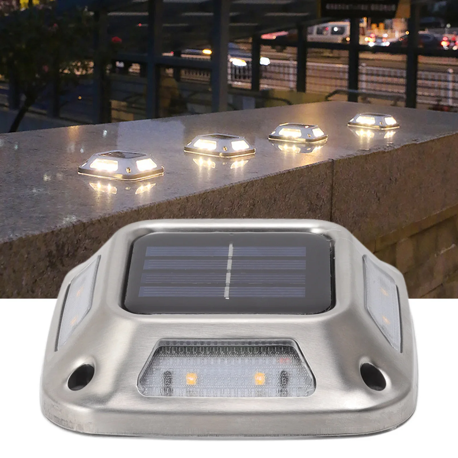 1PCS 8 LEDs Solar Ground Light - Solar Post Cap Light 4X4 ulasan dan harga