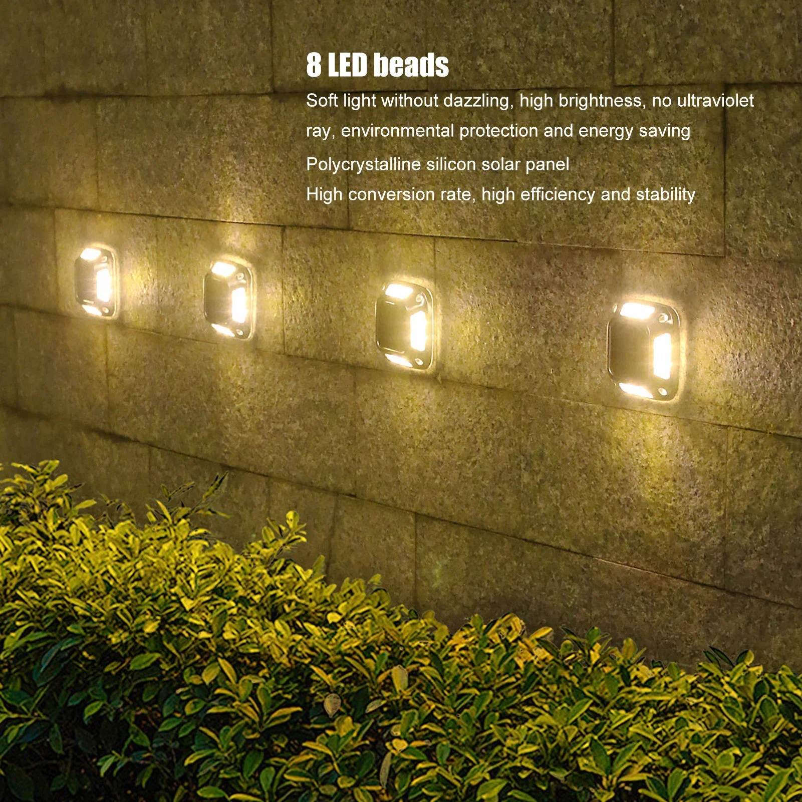 1PCS 8 LEDs Solar Ground Light - Solar Post Cap Light 4X4 ulasan dan harga